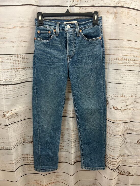 Levi's Denim - Levi’s Womens Wedgie Straight Jeans Size 25 Blue Medium Wash Button Fly Denim
